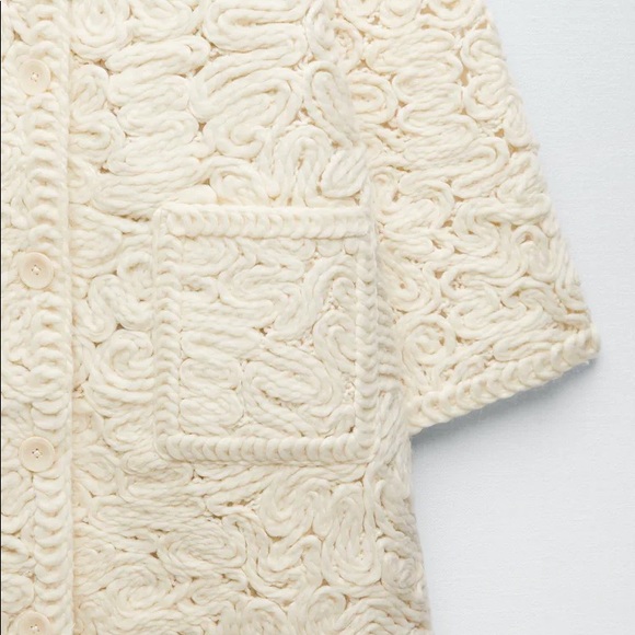 Zara Ecru Structured Wool Blend Coat - Picture 15 of 17